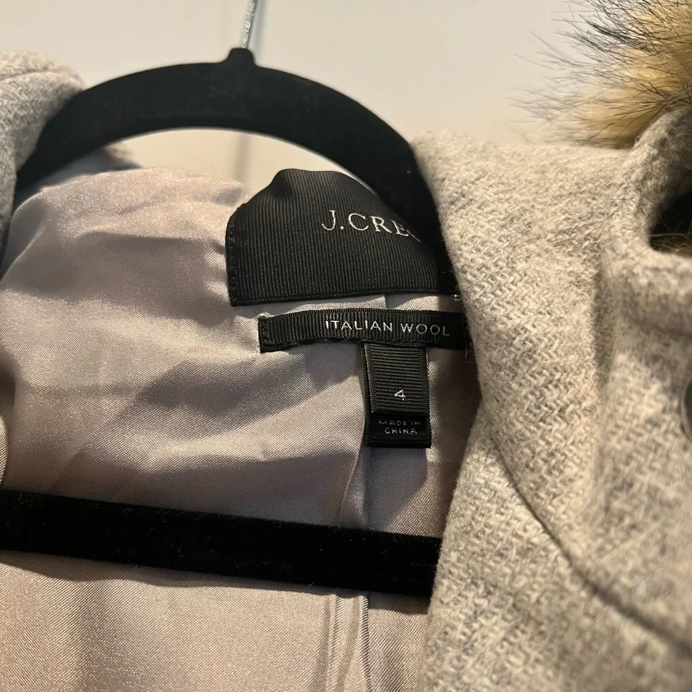 J Crew italian wool coat with detachable hood - Picture 4 of 4